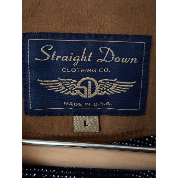 Straight Down Golf Pullover Mens Size Large Navy Soft Terry‎ Henley Sweater USA - Picture 8 of 9